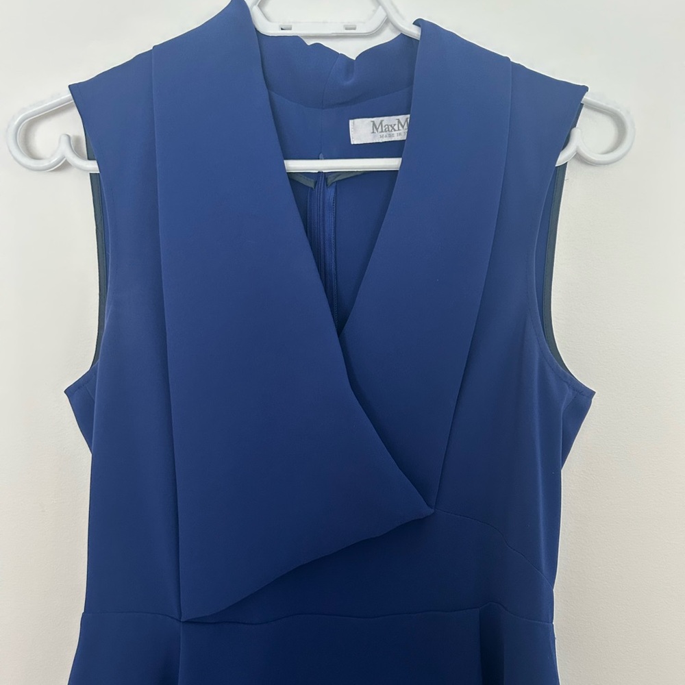 MaxMara Sleeveless Navy Blue Sheath Dress - Picture 2 of 6